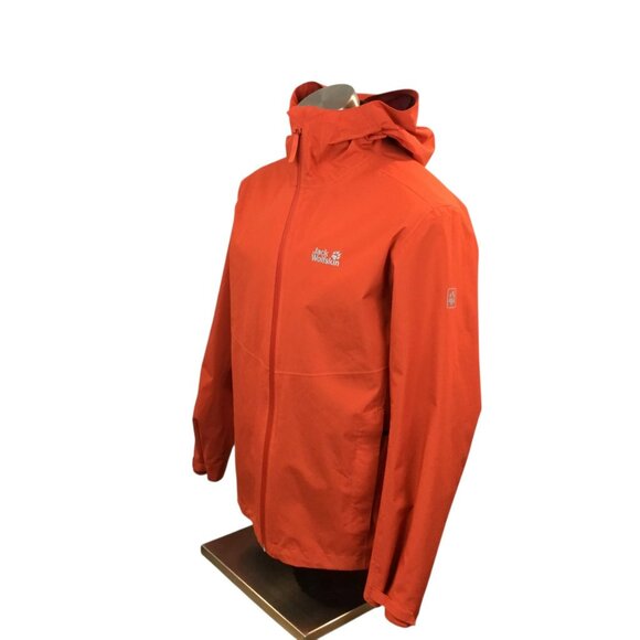 Jack Wolfskin Mens Medium Texapore Ecosphere Waterproof Hooded Jacket Orange - Picture 7 of 11